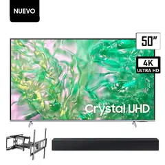 SAMSUNG - Televisor 50 UHD Crystal 4K Tizen OS Smart TV UN50DU8200.