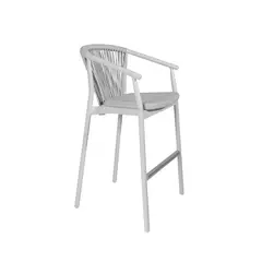 NIHM - Silla Bar Outdoor Galera de Aluminio y Nylon Blanco