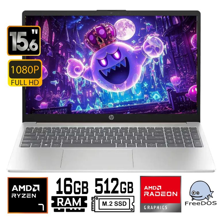Laptop 15-FC0012LA AMD Ryzen 7 7730URam 16Gb SSD 512Gb 15.6"Fhd FreeDos