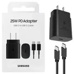 SAMSUNG - Cargador 25W Cable Tipo-C Galaxy S20 Plus S20 Ultra Negro