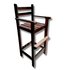 GENERICO - Silla de niños alta para la mesa comedor en marron