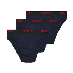 BOSTON - Pack x3 Trusas Hombre Bikini Azul marino Talla S