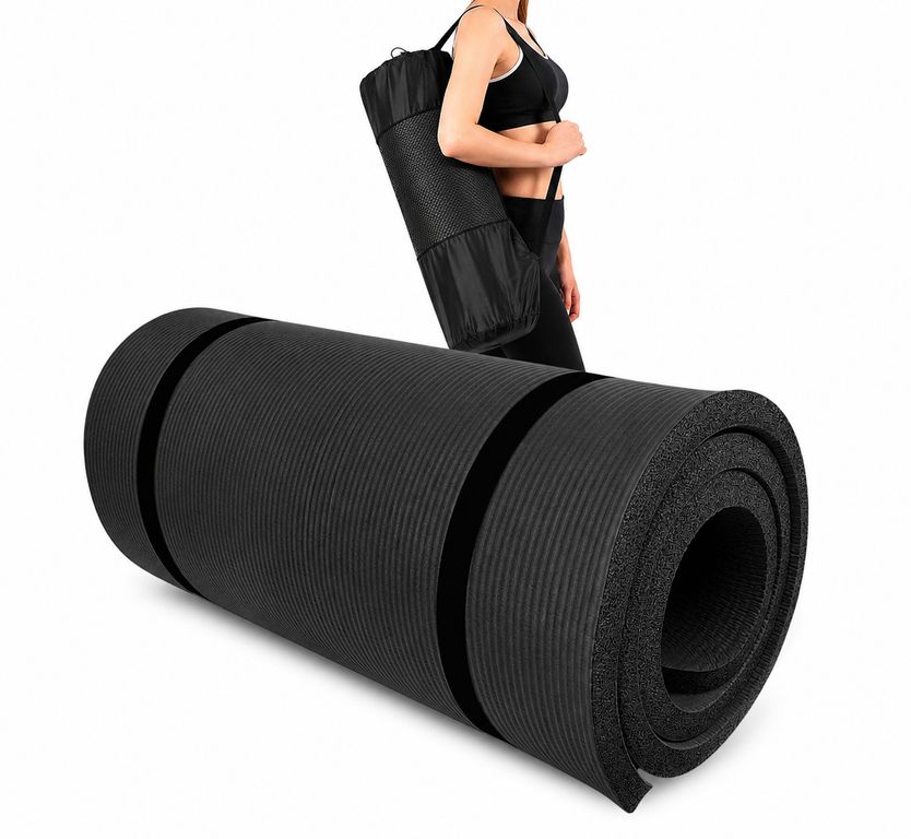 Colchoneta Yoga Mat Extra Gruesa 20 Mm Pilates Gym Negro