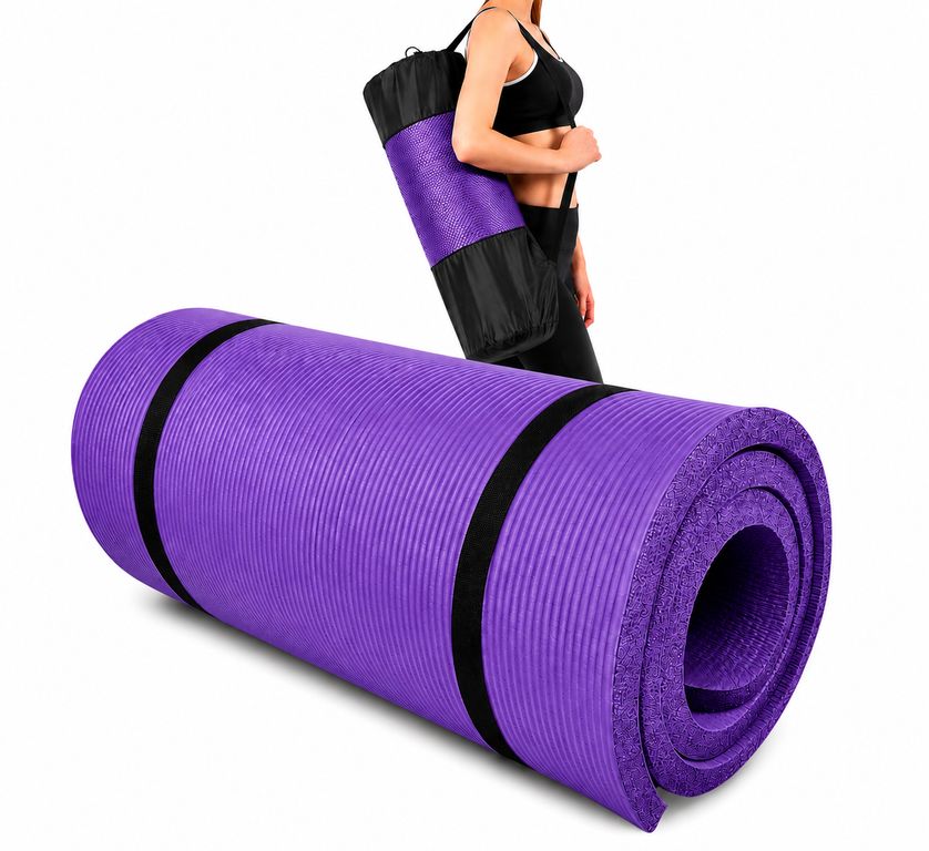Colchoneta Yoga Mat Extra Gruesa 20 Mm Pilates Gym Morado