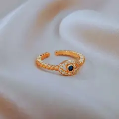 GENERICO - Anillo sortija de acero inoxidable para mujer Ojos turco ajustable