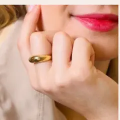 GENERICO - Anillo de acero inoxidable para mujer bañado en oro 14 k- Talla 7