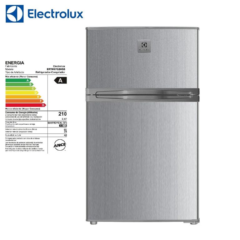 FRIGOBAR DOS PUERTAS DE 85 LITROS ERTM87G2HQS