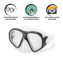 Intex - - máscara lentes aquaflow 14 años +