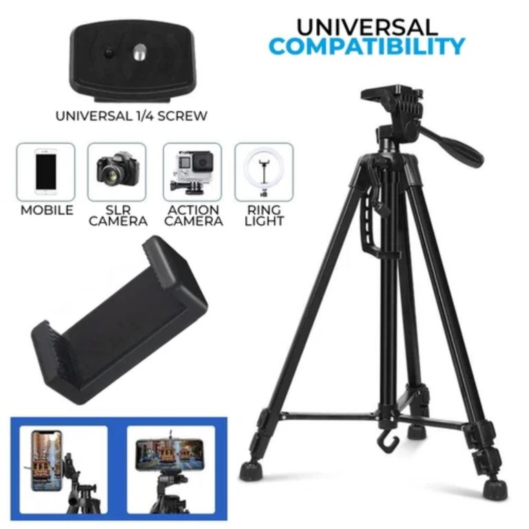 Tripode para Camara Celular 140 cm Profesional Negro 360°