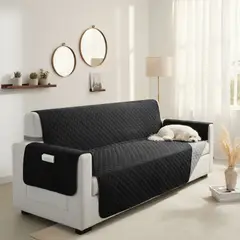 SALA FABULOSA - Protector de mueble impermeable 3-2-1 NEGRO reversible GRIS