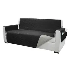 SALA FABULOSA - Protector de mueble impermeable 3-2-1 NEGRO reversible GRIS