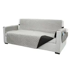 SALA FABULOSA - Protector de mueble impermeable 3-2-1 GRIS reversible NEGRO