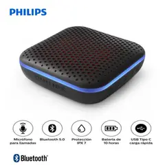 PHILIPS - Parlante TAS2505 Bluetooth IPX7 LED Multicolor Impermeable