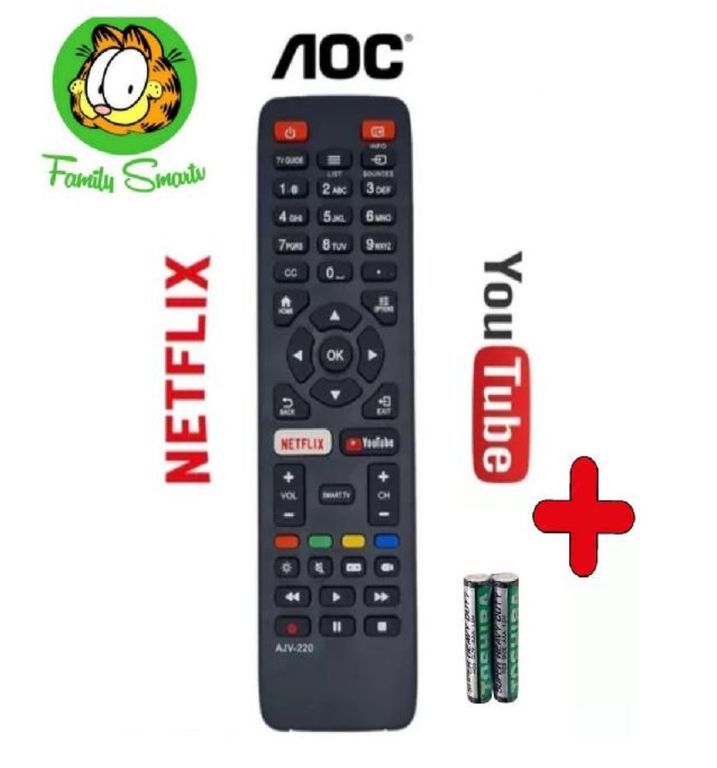 Control Remoto Genérico Aoc Smart Tv Modelo 32s5970 Pilas