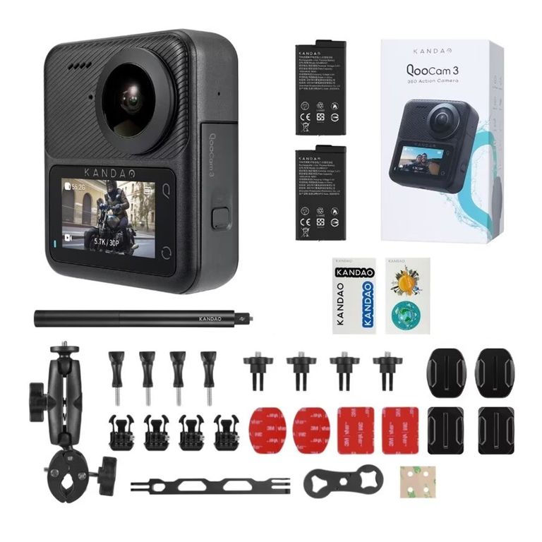 QooCam 3 360 cámara panorámica conjunto de motociclismo