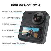 KANDAO - QooCam 3 Cámara de Acción 360 Video Cámara