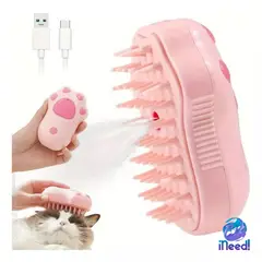 GENERICO - Cepillo de Vapor para Gatos Masajeador Rosa