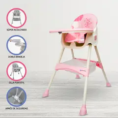 BABY KITS - Silla de Comer 2 en 1 «CANDY» PINK