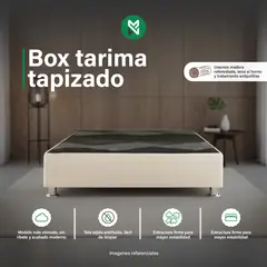 MUEBLES MACRUMO - Box Tarima reforzado y acolchado Queen Plz - Beige Patas instaladas