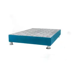 MUEBLES MACRUMO - Box Tarima reforzado y acolchada Queen Turquesa Patas instaladas