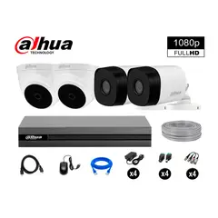 DAHUA - CÁMARAS SEGURIDAD KIT 4 FULL HD 1080P + CABLE