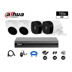 DAHUA - CÁMARAS SEGURIDAD KIT 4 HD 720P + CABLE HDMI OFERTA