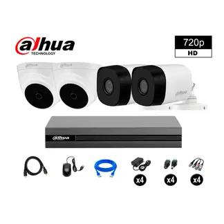 DAHUA - CÁMARAS SEGURIDAD KIT 4 HD 720P + CABLE HDMI OFERTA