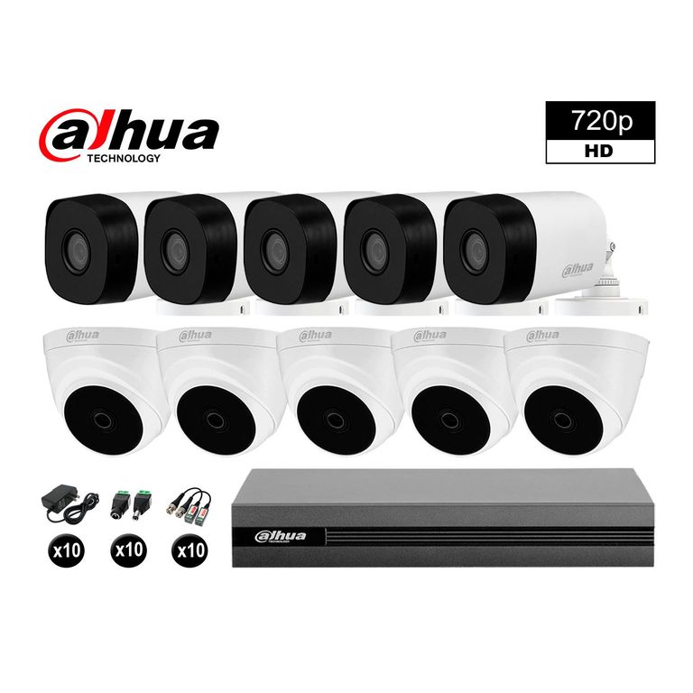 CÁMARAS SEGURIDAD KIT 10 HD 720P + CABLE HDMI OFERTA