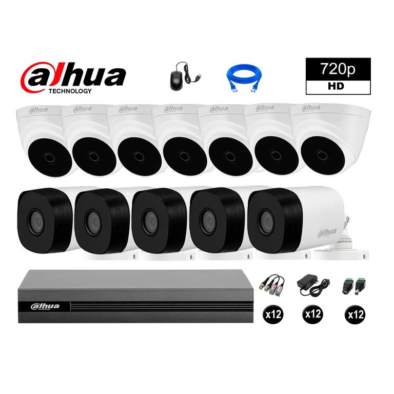 CÁMARAS SEGURIDAD KIT 12 HD 720P + CABLE HDMI OFERTA