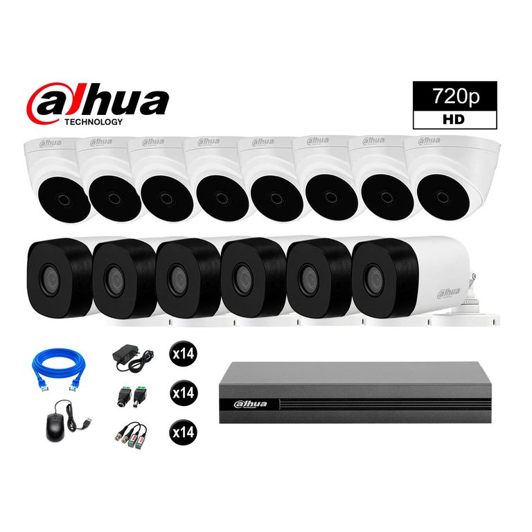 CÁMARAS SEGURIDAD KIT 14 HD 720P + CABLE HDMI OFERTA