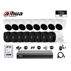 DAHUA - CÁMARAS SEGURIDAD KIT 16 HD 720P + DISCO 1TB HDMI
