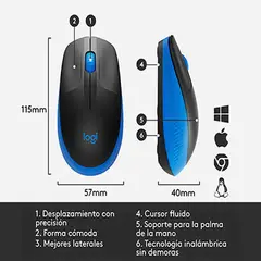 LOGITECH - MOUSE WIRELESS M190 - AZUL