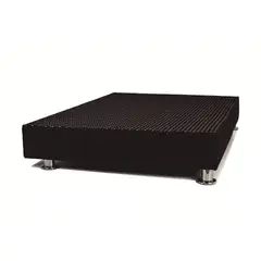 MUEBLES MACRUMO - Box Tarima reforzado y acolchado Queen - Color Negro Patas instaladas