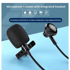 OEM - Micrófono Solapero Para Celulares y Laptops - Aux con Audifono