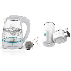 WATERLIFE - Hervidor saludable blanco + Filtro de agua para cocina