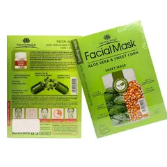 WOKALI - Mascarilla Facial Aloe Vera Y Maiz Dulce 30mlx10 Piezas 2 Pack