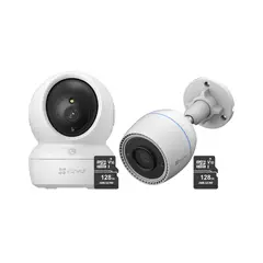 EZVIZ - Kit de cámaras de seguridad inteligente H6C Full HD + H3C 2MP + 128SD -