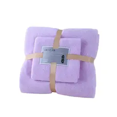 GENERICO - Pack 2 Toallas microfibra absorbente cuerpo y de manos color Morado