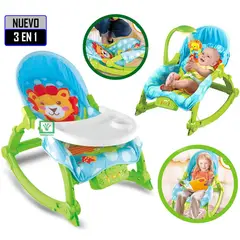 IDEAL - Silla de Comer Mecedora Vibrador Lámpara Musical Verde