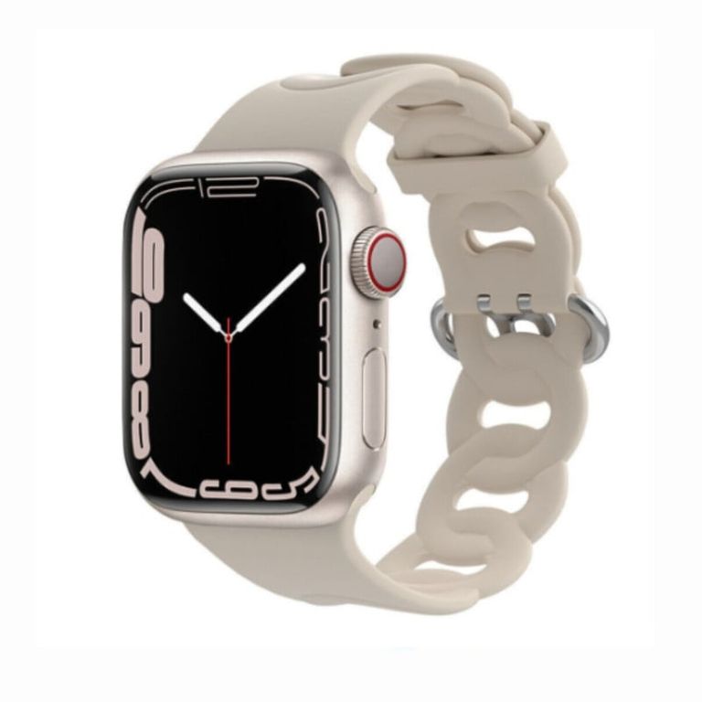 Correa Para Apple Watch 42 /44 45mm Silicona Cadena Arena
