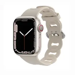 GENERICO - Correa Para Apple Watch 42 /44 45mm Silicona Cadena Arena