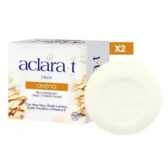 GENERICO - Jabón A Base De Avena Aclara-T 80Gr 2 Unidades