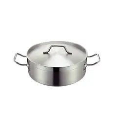 RINOX - Olla baja 27 Litros 45x17 con tapa acero inox