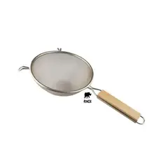 RINOX - Colador mango de madera malla rejilla estañado 18cm