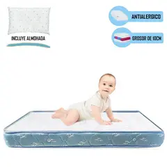 LIFESTYLES - Colchón de Bebe para Cunas Pack and Play de 4 Celeste