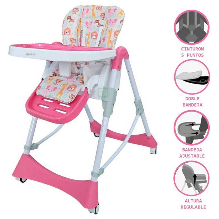 Silla De Comer Regulable Lori 624 Rosado