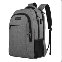 KUZLER - Mochila laptop 15.6 con cargador y bolsillo antirrobo