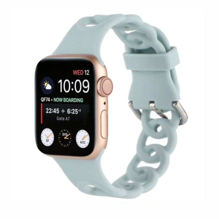 Correa Para Apple Watch 42/ 44 /45mm Silicona Cadena Celeste