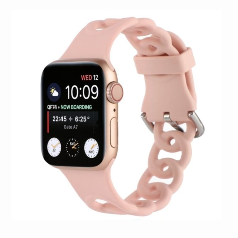 Correa Para Apple Watch 42/ 44 /45mm Silicona Cadena Rosa