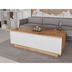 TU MESITA - Mesa de Centro Multiusos Zenda color MarrónBlanco 1 cajón